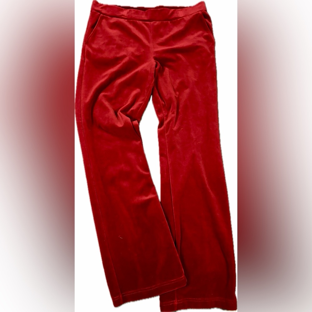 Ralph Lauren Straight-Leg Velvet Lounge Pants Red Size Large